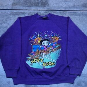 Tultex Purple Betty Boop Crewneck Sweater